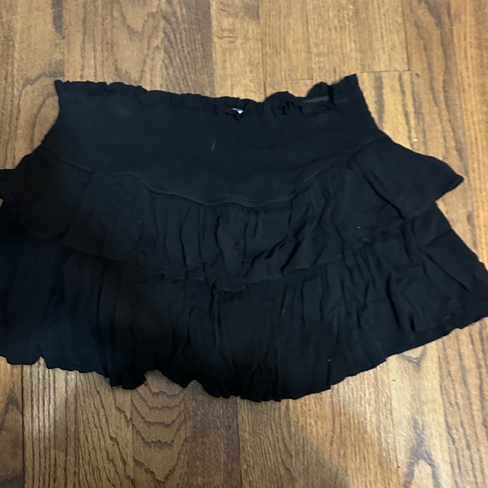 Black Tiered Ruffle Mini Skirt - Womens